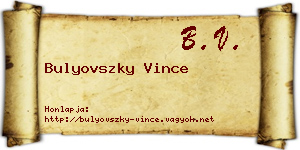 Bulyovszky Vince névjegykártya